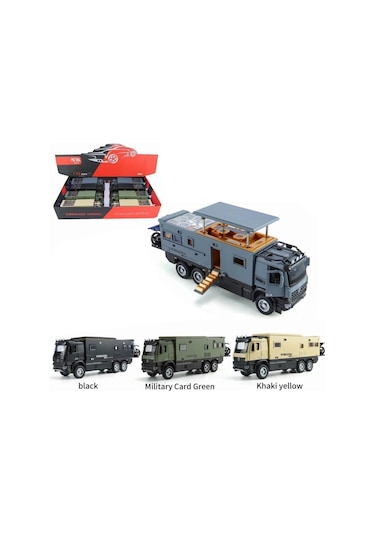 Xhd-b3217 -vardem Çek Bırak Işıklı Ve Sesli Model Motorlu Karavan 1:24 Çok Renkli
