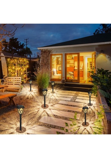 Tomshine Açık Güneş Yolu Işıkları 6 Paket Led'ler Çim Sıcak Beyaz