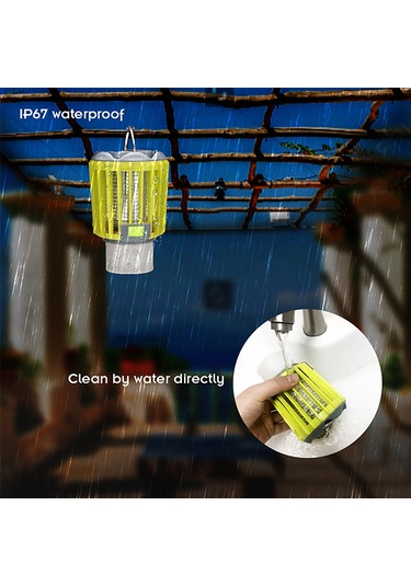 Reedark Fiziksel Uçucu Öldürücü Led Lambası - 20 M² Kaplama, Kamp Feneri Ve Flaş Işık Modları, Ip67 Su Geçirmez, Usb Şarj Edilebilir Pil Sarı