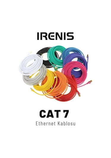 5 adet IRENIS CAT7 Kablo Ethernet LAN Kablosu, 25 cm Yeşil