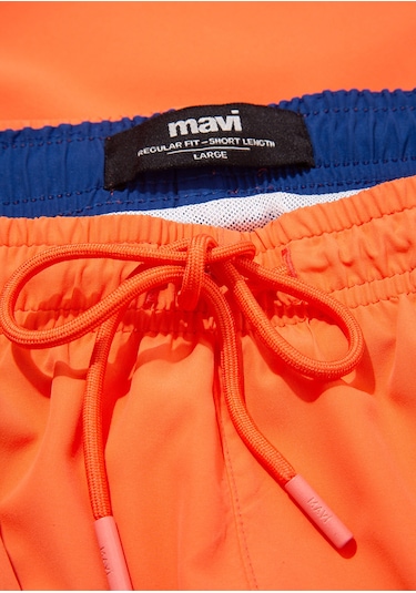 Mavi - Turuncu Kısa Deniz Şortu 0911892-71261 Turuncu