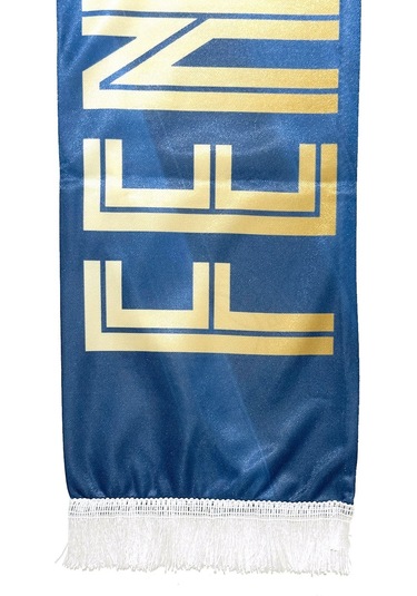 Fenerbahçe Lisanslı Canım Feda Olsun Fenerbahçe Şal Atkı Kanarya Baskılı Ahşap Kutulu Sarı - Lacivert