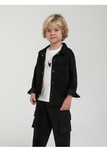 Erkek Bebek Yumuşak Dokulu Esnek Kumaş Ceket-15603 Siyah