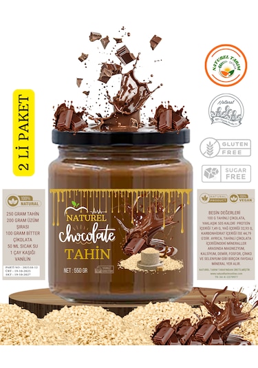 Naturel Çikolatalı Çiğ Susam Tahini 550 X 2 Adet