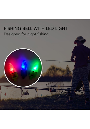 10 Adet Led Gece Olta Bite Bait Alarm Işık İkiz Çan Y20762bl Mavi Işık