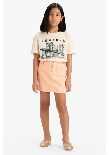 DeFacto Kız Çocuk Gabardin Etek E2649A825SMOG325 Turuncu