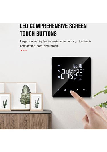 Geeksen K2mh16a Wifi Akıllı Elektronik Isıtıcı Termostati - 16a, 5-95 C, Dokunmatik Kontrol, Ev Ofis İçin