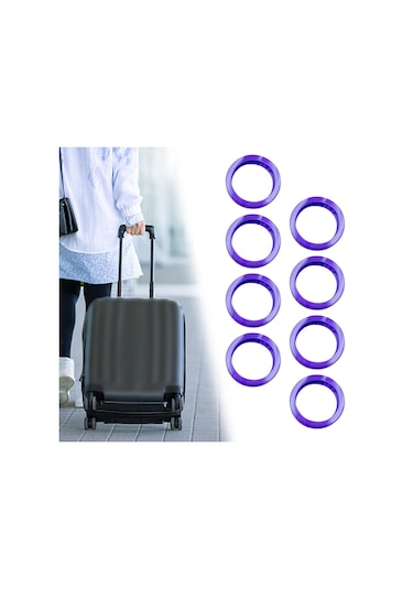 Homyl 8 Adet Bagaj Jant Kapakları Çizikleri Önler Bavul Mor Mor