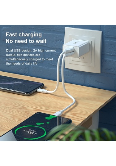 Wk Wp-u56 2a Çift Usb Hızlı Şarj Seyahat Şarj Cihazı Güç Adaptörü, İngiltere Fişi Diğer