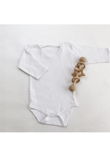 Kız-erkek Unisex 3'lü Paket Bebek Pamuklu Uzun Kollu Basic Cıtcıtli Body-zıbın 001