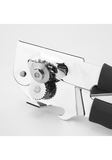 Geeksen Stainless Steel El Manuelı 3'lü Fonksiyonlu Kutu, Kavanoz Ve Şişe Açıcı: Ergonomik Tutamalı, Gıda Grubu, Dayanıklı Mutfak Aleti Siyah