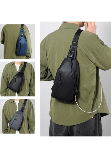 Leezsing Çapraz Askılı Çanta, Vücut Göğüs Omuz Çantası Erkekler Kadınlar İçin Günlük Omuz Sırt Çantası, Seyahat Yürüyüş İçin Usb Şarj Portlu Su Geçirm-1127 Diğer