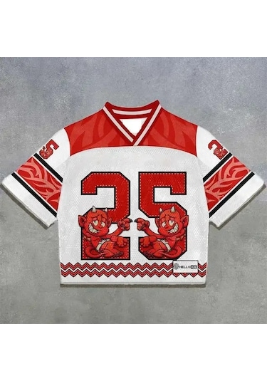 Snapbuy 2025 Y2k Retro Amerikan Futbol Forması Nefes Alan Streetwear Tişörtkahverengierkek Kahverengi