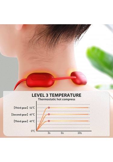 Kosona Kolle Kemerli Servikal Masajcı: Akıllı Sabit Sıcaklıklı Darbe, 4 Mod, 9 Şiddet, 3 Isı Seviyesi, Usb Şarjlı Kırmızı Kırmızı