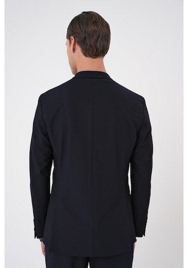 Comfort Fit Mono Yaka Torba Cep Casual Lacivert Ceket C 707 Lacivert