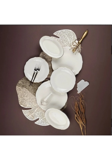 Porser Fulya 18 Parça Yemek Takımı Altın Yaldız