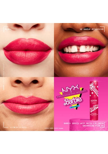 NYX Professional Makeup Barbie Smooth Whip Mat Ruj 02 Perfect Day Pink