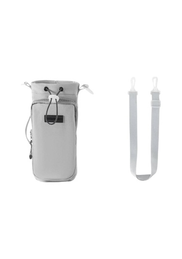 Suntek Su Şişesi Çantası Taşınabilir Tutucu Çanta Kamp Gri