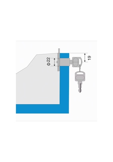 Fivestar Fck004 Katlanır Anahtarlı Oval Çekmece Kilidi 22 Mm