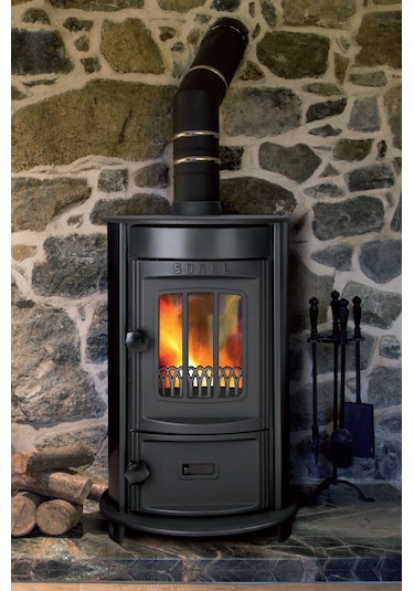 Sürel 5134 Siyah Döküm Mini Yuvarlak Şömine Soba