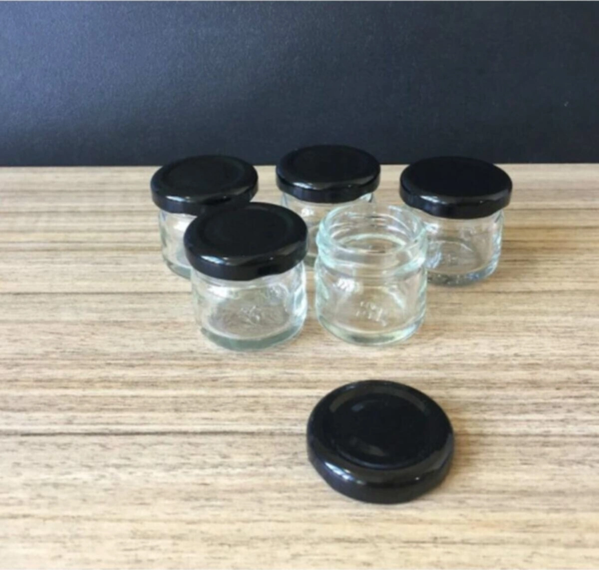 29 Cc Şeffaf Cam Konserve Kavanozu Siyah Kapaklı, 110 Adet, Cam Kavanoz, Konserve Kavanozu, Reçel Kavanozu, Bal Kavanozu, Saklama Kavanozu