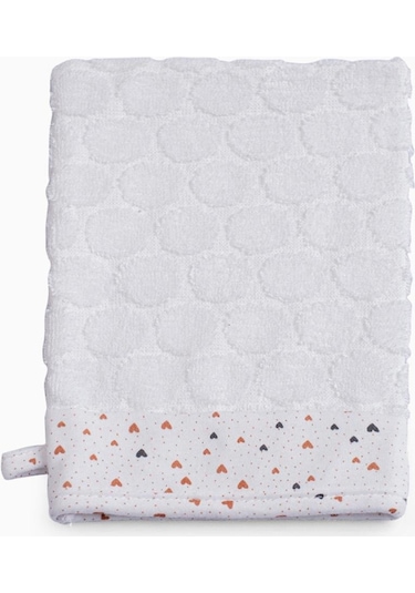Uygun Bebe Bebek Havlu Banyo Kesesi Kalpler Beyaz - Beyaz