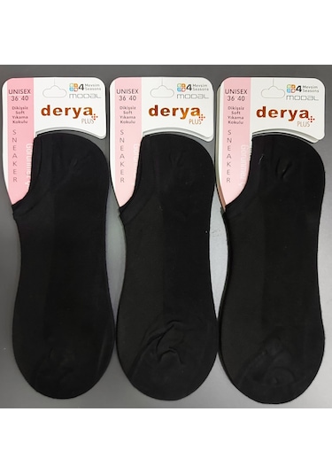 Derya Kadın Modal Sneaker Çorap 12 Adet Siyah