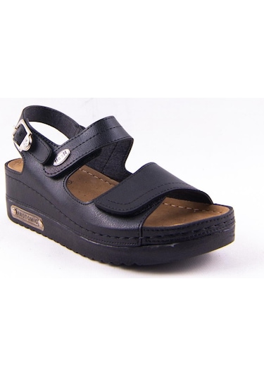 Dagoster Dza37-3014 Siyah Günlük Ortopedik Kadın Sandalet Siyah