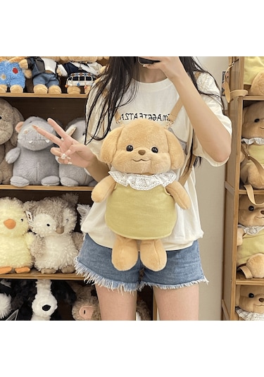 Kaniş Peluş Oyuncak Sırt Çantası Bayan Omuz Çantası Haki - Kahverengi