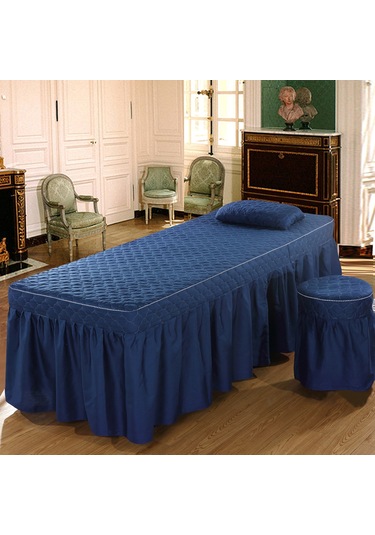 Suntek Delikli 75x28inç Masaj Kozmetik Tablo Valance Sheet Mavi