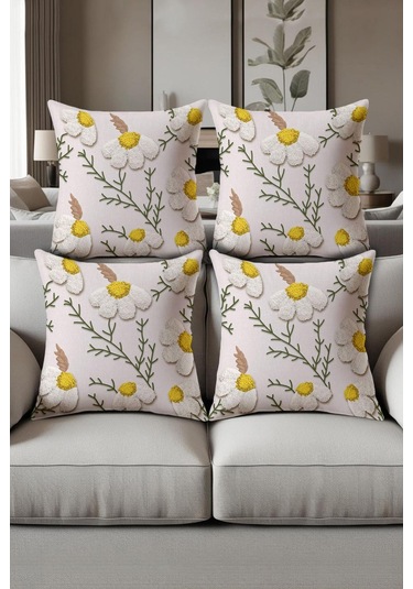 Dijital Baskılı Yumuşak Dokulu 4 Lü Kırlent Kılıfı Takımı 43x43 Cm Krl0081 Renkli