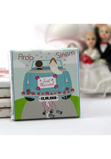 Dark Brown Nikah Çikolatası Kişiselleştirilebilir El Yapımı Madlen Çikolata NKK25 48 Adet