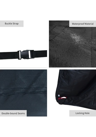 Xindoker 210d Oxford Kumaş Su Geçirmez Bisiklet Örtüsü, Hava Ve Çizik Koruması, Kilitleme Deligi Ve Ayarlanabilir Kemer, S Boy 170 60 85cm , Siyah Çok Renkli