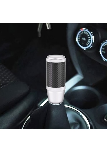 Wondernest Evrensel Araba Karbon Fiber Metal Vites Topuzu - Gümüş Renk Gümüş