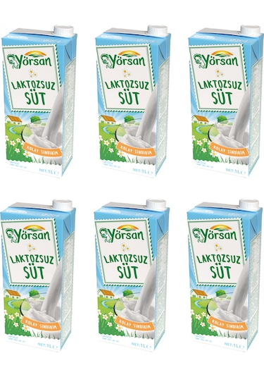 Yörsan Laktozsuz Süt 1 Lt X 6 Adet
