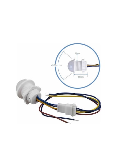 220v Pır Hareket Sensörü 25cm Kablolu Led Lamba Tavan Işık