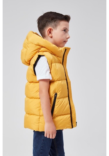 Benitto Kids Kapüşonlu Erkek Çocuk Şişme Yelek 51311 Hardal