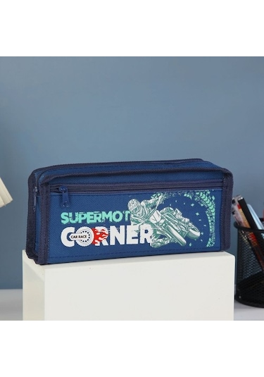 Ilkokul Öğrencileri Için Basit Ve Gösterişli Kırtasiye Çantası, Çok Fonksiyonlu Saklama Kalem Çantası 4y0zhr Bej - Açık Mavi