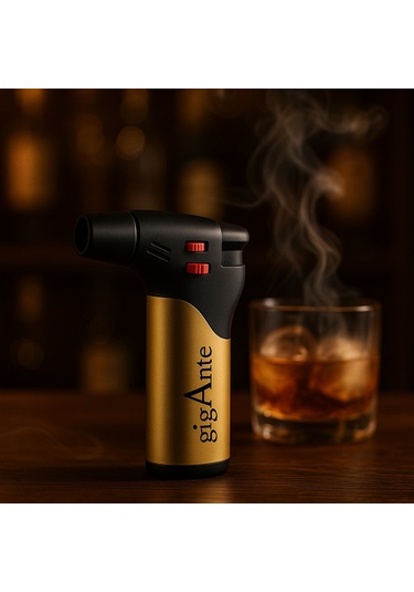 Gigante Premium Pürmüz Çakmak - Viski&kokteyl Tütsüleme Altın