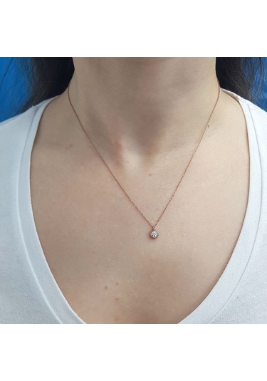 Lova 0,16 Karat Pırlanta Tektaş Kolye - 2040069