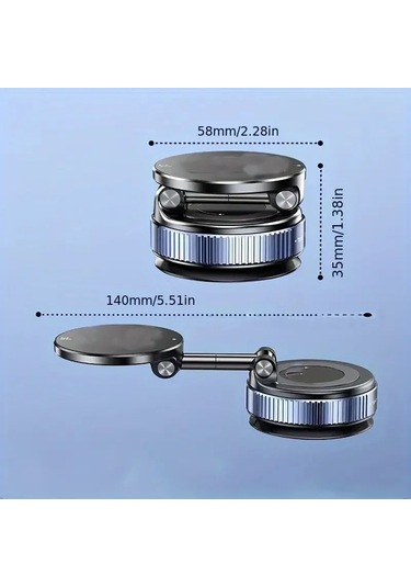 Vakumlu Manyetik Telefon Tutucusu, Magsafe Vantuzlu Telefon Tutucusu, 360 Black Black