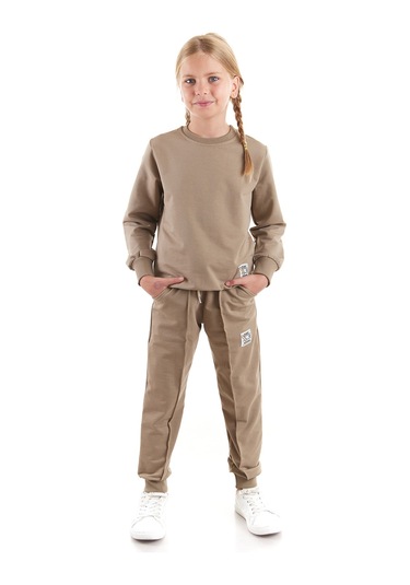 Ahengim Kız Çocuk Back To School Pamuklu Trend Eşofman Takımı Ak2529 Haki