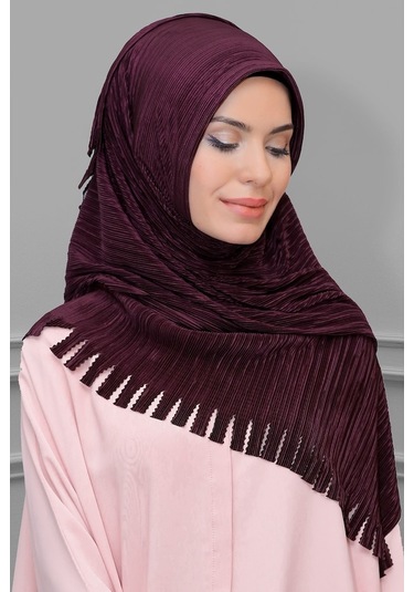 Şarabi Pratik Hazır Geçmeli Tesettür Eşarp Fukuro Piliseli Saçakl (545491450) Çok Renkli