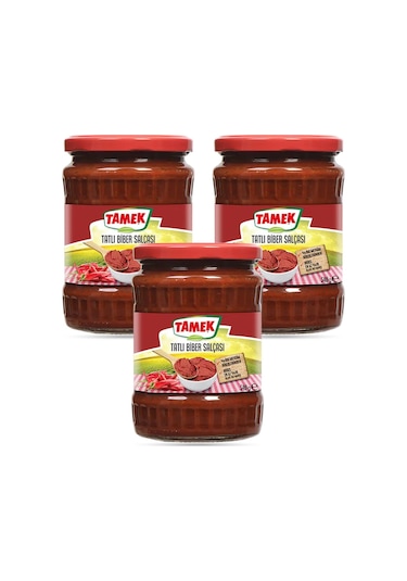 Tamek Biber Salçası Tatlı 540 Gr Cam X 3 Adet