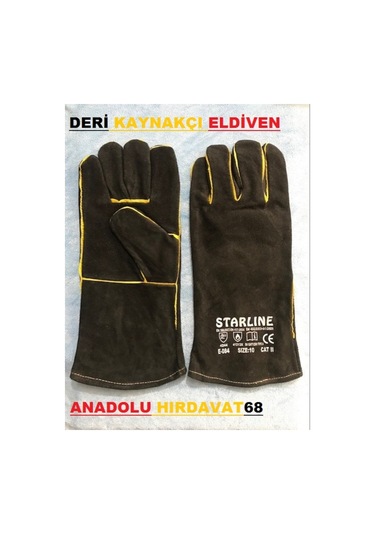 Starline Yüksek Kalite Kaynakçı Eldiveni E-084 Deri Eldiven 10No