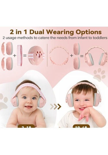 Didadodo Bebek Kulak Koruması, 2'li Set, Yeni Bebek Kulaklığı
