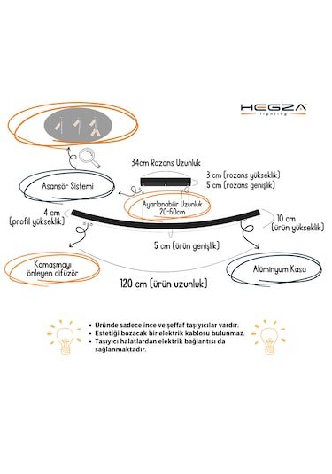 Freccia Beyaz Kasa, Doğal Beyaz Işık Modern Sarkıt Led Avize Beyaz