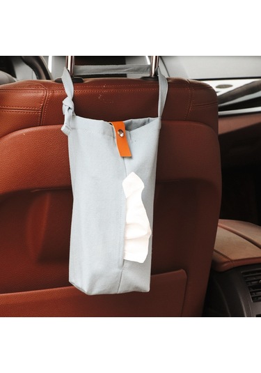 Moveevo Gri Kanvas Bez Mendil Kutusu: Otomobil, Oturma Odası İçin Asağı Design, Dayanıklı Malzeme, Logo Özel Tasarım