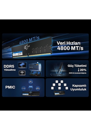 Biwin Bd5ud32g48c40 32gb Ddr5 4800mhz 2rx8 Masaüstü Ram