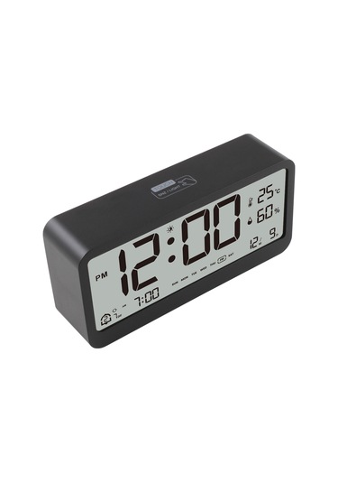 8001-en Çok Fonksiyonlu Dijital Saat Led Parlaklığı Siyah